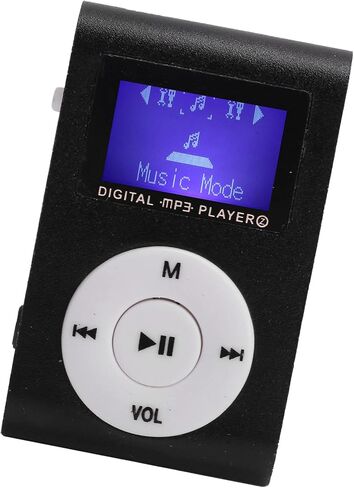 مشغل MP3 صغير، مشغل موسيقى محمول مع مشبك مشغلات MP3 للموسيقى الكلاسيكية مع شاشة LCD رقمية، مشغل وسائط موسيقى MP3 BackClip يدعم بطاقة الذاكرة (فضي) in Saudi Arabia