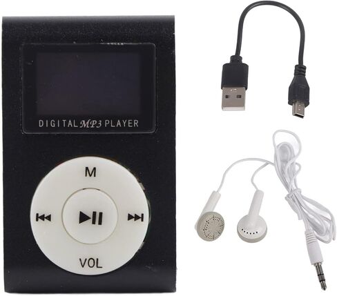 مشغل MP3 صغير، مشغل موسيقى محمول مع مشبك مشغلات MP3 للموسيقى الكلاسيكية مع شاشة LCD رقمية، مشغل وسائط موسيقى MP3 BackClip يدعم بطاقة الذاكرة (فضي) in Saudi Arabia