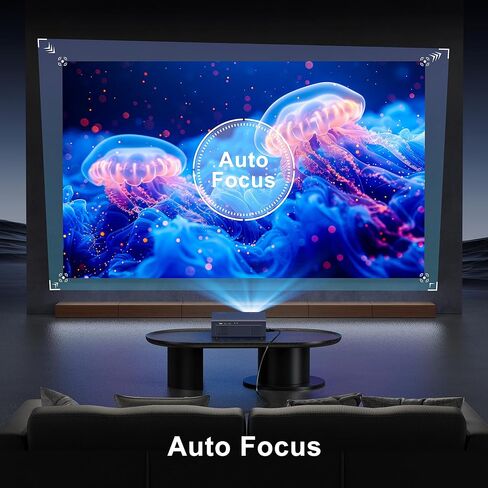 جهاز عرض مزود بواي فاي وبلوتوث، جهاز عرض 4K [تركيز تلقائي/6D Keystone] أجهزة عرض أصلية 1080P مع شاشة 300 بوصة، 600 ANSI 4K يدعم تكبير بنسبة 50%، جهاز عرض Agreago خارجي لنظام iOS/Android/TV Stick in Kuwait
