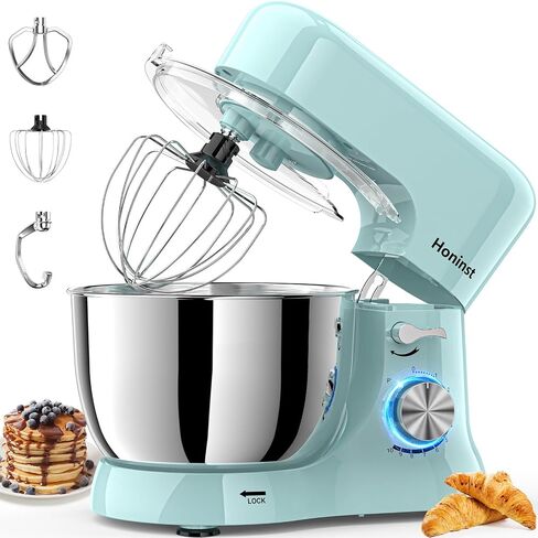 Stand Mixer, 3-In-1 10-Speed 660W 6QT Tilt-Head Food Mixer, Electric Mixer with Bowl, Dough Hook, Whisk and Beater, Kitchen Mixer for Baking, Cake and Most Home Cooks, Red in Saudi Arabia