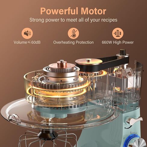Stand Mixer, 3-In-1 10-Speed 660W 6QT Tilt-Head Food Mixer, Electric Mixer with Bowl, Dough Hook, Whisk and Beater, Kitchen Mixer for Baking, Cake and Most Home Cooks, Red in Saudi Arabia