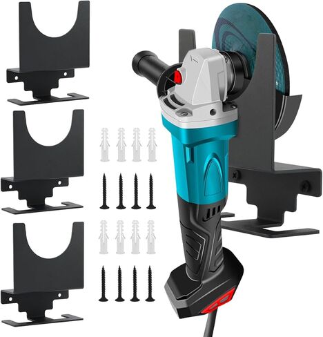 4 pcs Angle Grinder Holder, Angle Grinders Power Tools Stand Wall Mount Storage Rack with Screws Expansion Tubes for Home Garage Machine Shop Hanging Grinders/Polishers/Cutters(COLOR:Black) in Saudi Arabia