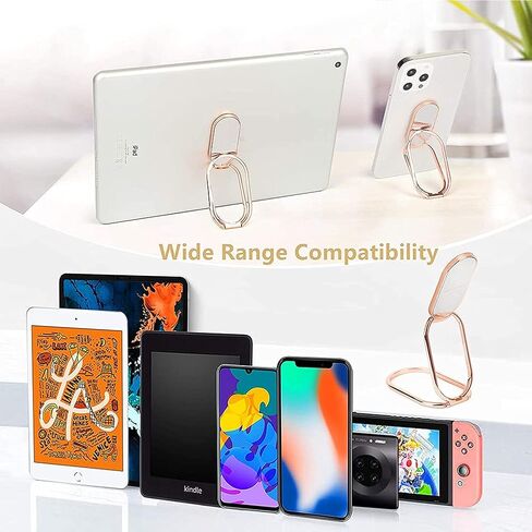 Cell Phone Ring Holder Finger Kickstand, CLZWiiN Foldable 360° Rotation Cellphone Stand for Desk, Office Desktop, Magnetic Car Mount, Metal Multi-Angle for Phone Back Grip (Gun Black) in Saudi Arabia