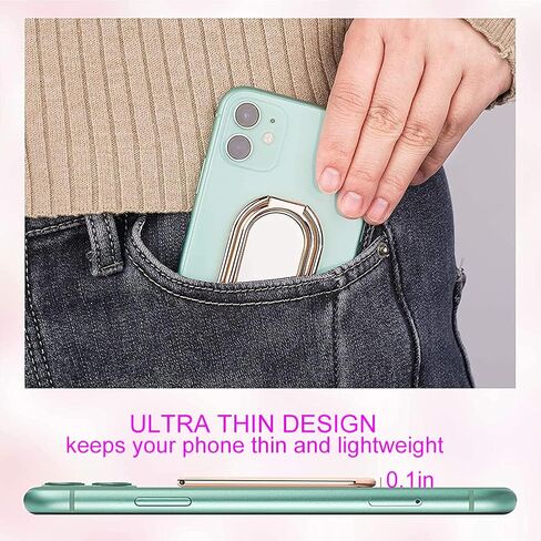 Cell Phone Ring Holder Finger Kickstand, CLZWiiN Foldable 360° Rotation Cellphone Stand for Desk, Office Desktop, Magnetic Car Mount, Metal Multi-Angle for Phone Back Grip (Gun Black) in Saudi Arabia