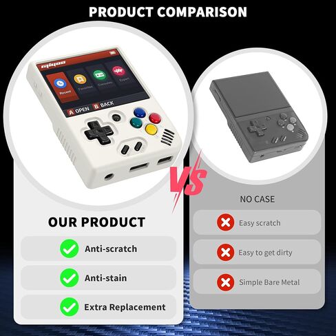 Miyoo Mini Plus Accessories, Soft [Anti-Slip] [Shock Proof] Customized Protective Case for Miyoo Mini Plus with Lanyard-Black in Saudi Arabia