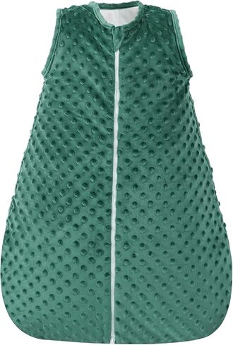 كيس نوم للأطفال من PHF 2.5 TOG مع نقطة مينكي قطيفة، بطانية يمكن ارتداؤها للأطفال من عمر 6 إلى 12 شهرًا مع سحاب ثنائي الاتجاه، كيس نوم شتوي للأطفال الأولاد، أكياس نوم قطنية مريحة ودافئة، مقاس متوسط، أخضر in Kuwait