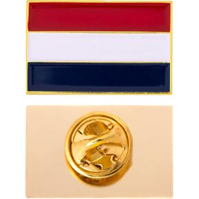 Netherlands Flag Lapel Pin Country Enamel Made of Metal Souvenir Hat Men Women Patriotic (Rectangle Pin)