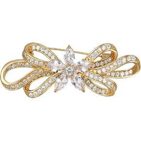 BriLove Wedding Bridal Brooch Pin for Women Girls Fashion CZ Marquise Crystals Rhinestones Flower Brooches in Saudi Arabia