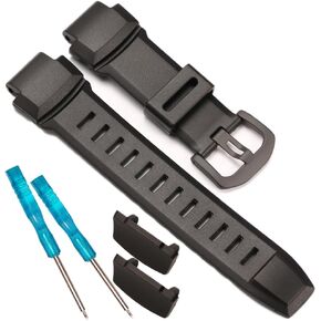 سوار ساعة من الراتنج مقاس 18 ملم متوافق مع سوار معصم Casio Pro Trek Prg260 باثفايندر بديل PRG550 PRW3500 للرجال وسوار سيليكون مقاوم للماء وإكسسوارات