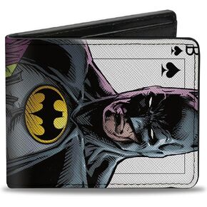 Buckle-Down DC Comics Wallet, Bifold, Batman Versus Joker Three Jokers Spade Card Comic Book Cover, Vegan Leather