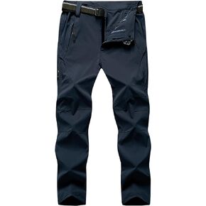 LONGBIDA Men's Hiking Pants Quick Dry Lightweight Waterproof Fishing Camping Cargo Work Pants with Belt