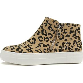 Soda Route Women High Top Fashion Sneaker Shoes with Padded Sole & Side Zipper