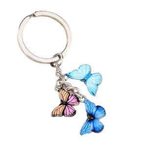 Vintage Butterfly Pendant Keychain Enameled Charms Car Purse Bag Keychain For Women Girls(Style 2), One Size