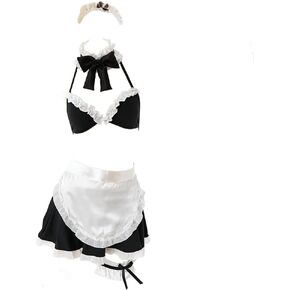 JasmyGirls Sexy Maid Lingerie for Women French Maid Costume Anime Cosplay Outfit Naughty Apron Cute Bra Skirt Set Kawaii Roleplay