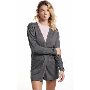 Women's Long Sleeve Cashmere Blend Cardigan Sweater, Casual Lightweight Open Front Knit Cotton Cashmere Cardigan