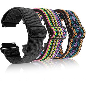 Stretch Nylon Watchband, Adjustable Sport Watch Strap Braided Watch Band for Men Women Compatible with Smartwatch