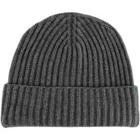 Shorts of Hawick Women's Ribbed 100% Cashmere Beanie Hat - Dark Gray - Made in Scotland by Love Cashmere