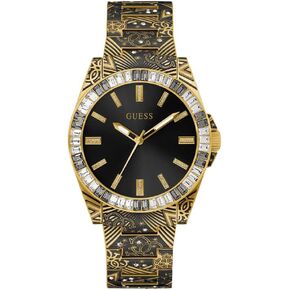 GUESS Men's 42mm Watch - Gold Tone Bracelet Gold Tone Case Black Dial