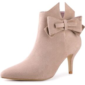 Perphy Pointed Toe Bow Stiletto High Heels Ankle Boots for Women