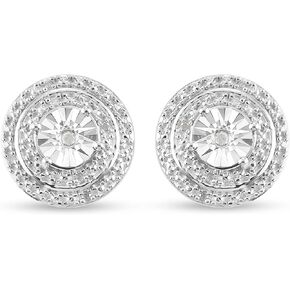 0.10 Carats Diamond Stud Earrings for Women, 925 Sterling Silver, Dainty and Hypoallergenic Jewelry gift planning birthday anniversary