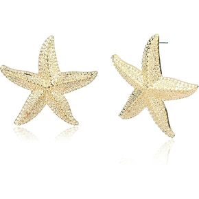 Minimalist Starfish Stud Earrings for Women Girls,Statement Lightweight Chunky Geometric Earrings Punk Exaggerated Ear Jewerly Gifts