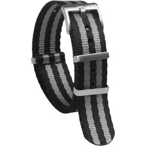 NOBULLSHIT G1O military styled seatbelt nato watch strap with stainless steel buckle & keepers in 20mm, 22mm for men and women (Bond, 20mm) in Kuwait