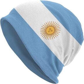 Argentina Flag Beanie Hats for Men Women, Skull Cap Sleep Hat Multifunctional Headwear
