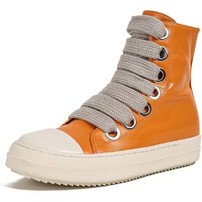 High Top Sneakers for Women Lace Up PU Leather Platform Sneakers Thick Sole Comfort Walking Shoes with Zipper