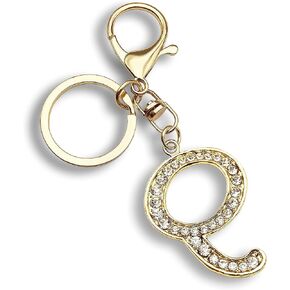 Letter Keychains for Women Purse Charms for Handbags Crystal Initial Alphabet Pendant with Key Rings