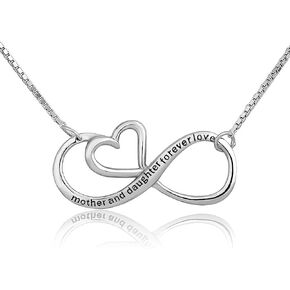 CharmSStory Infinity Mother Daughter Forever Love Sterling Silver Heart Necklace Pendant For Mom …