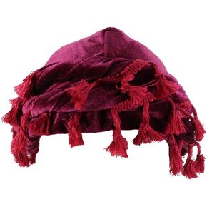 Turban for Men, Vintage Twist Durag Scarf Head Wraps Velvet Halo Turban for Men Turban Scarf Tie with Tassel Trim