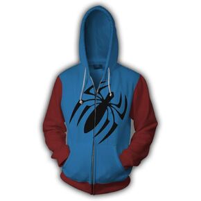 Scarlet Spider 3D Style Zipper Hooded Sweatshirt Cos/Unisex Adult