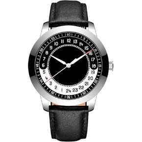 بوفان ساعة عمل 24 ساعة للرجال بحركة كوارتز سويسرية مقاومة للماء مع سوار اسود اصلي ناعم ومريح. in Kuwait