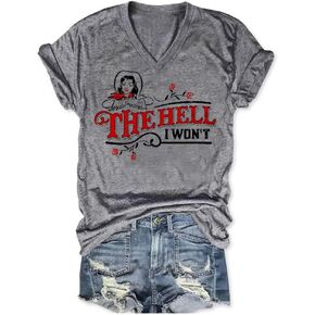 Woxlica The Hell I Wont Shirt Country Western Graphic Tees for Women
