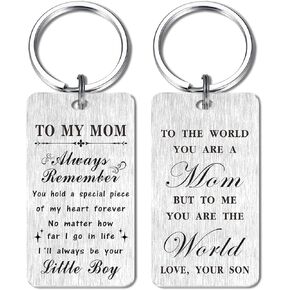 Mom Mothers Day Gifts from Son - Mother Birthday Keychain from Son - I Love You Mon Presents