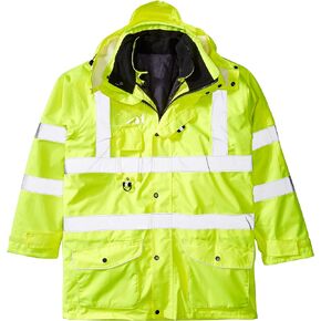 Portwest US427 Hi-Vis Waterproof 7-in-1 Traffic Safety Jacket Yellow, Small