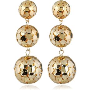 coadipress Disco Ball Earrings for Women Girls Creative 60's or 70's Gold Silver Plated Disco Mirror Ball Earrings Costume Accessories for Halloween Party Personal Decoration
