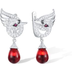 Santuzza 925 Sterling Silver Dangle Earrings Glass Drop Earrings for Women