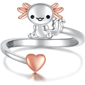 925 Sterling Silver Axolotl Earrings Stud Necklace Hypoallergenic Cute Animal Jewelry Gifts for Women Teen Girls