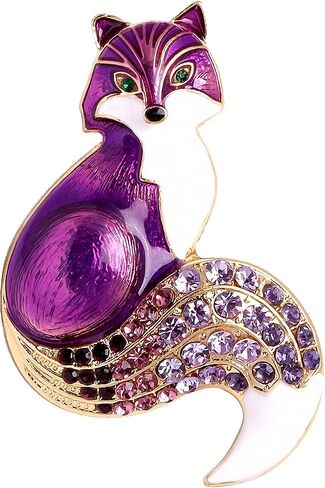 Jana Winkle Rhinestone Enamel Fox Brooches Women Animal Party Brooch Pins in Saudi Arabia