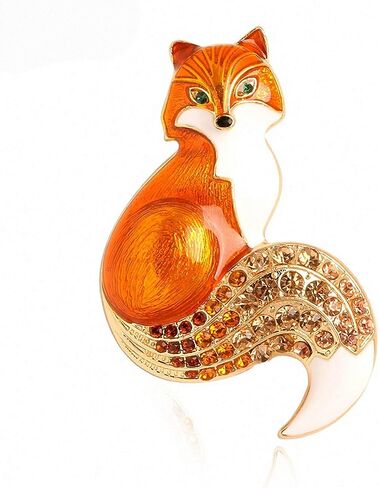 Jana Winkle Rhinestone Enamel Fox Brooches Women Animal Party Brooch Pins in Saudi Arabia