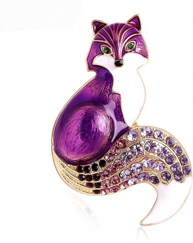 Jana Winkle Rhinestone Enamel Fox Brooches Women Animal Party Brooch Pins in Saudi Arabia
