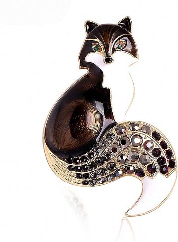 Jana Winkle Rhinestone Enamel Fox Brooches Women Animal Party Brooch Pins in Saudi Arabia