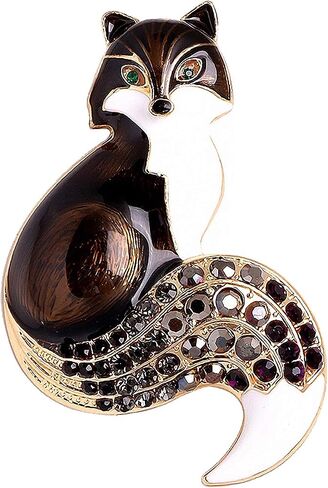 Jana Winkle Rhinestone Enamel Fox Brooches Women Animal Party Brooch Pins in Saudi Arabia