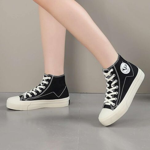 YYSPR Women’s Fashion High Top Canvas Sneakers Lace up Casual Classic Comfort Walking Shoes in Kuwait