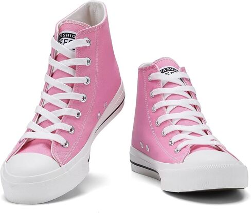 Womens High Top Sneakers for Women Classic Lace Up Cotton Canvas Shoes Womens Casual Canvas Walking Shoes in Saudi Arabia
