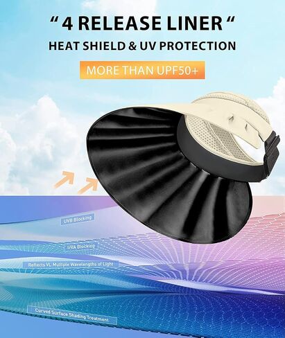 BENEUNDER Large Brim Foldable Sun Visor for Women UPF50+ UV Protection in Saudi Arabia