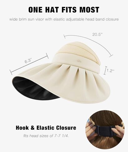 BENEUNDER Large Brim Foldable Sun Visor for Women UPF50+ UV Protection in Saudi Arabia
