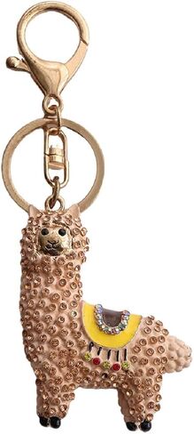 Alpaca Keychain for Women, Cute Llama Key Chain for Girls, Sparkling Alpaca Key Ring, Funny Alpaca Keychains, Punk Alpaca Amulet Keyring, Rhinestone Alpaca Animal Keychain Accessories Gift, No, NO in Saudi Arabia