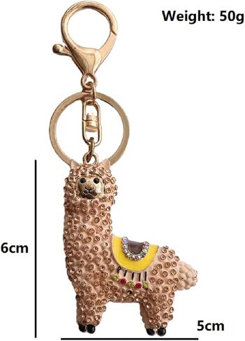 Alpaca Keychain for Women, Cute Llama Key Chain for Girls, Sparkling Alpaca Key Ring, Funny Alpaca Keychains, Punk Alpaca Amulet Keyring, Rhinestone Alpaca Animal Keychain Accessories Gift, No, NO in Saudi Arabia